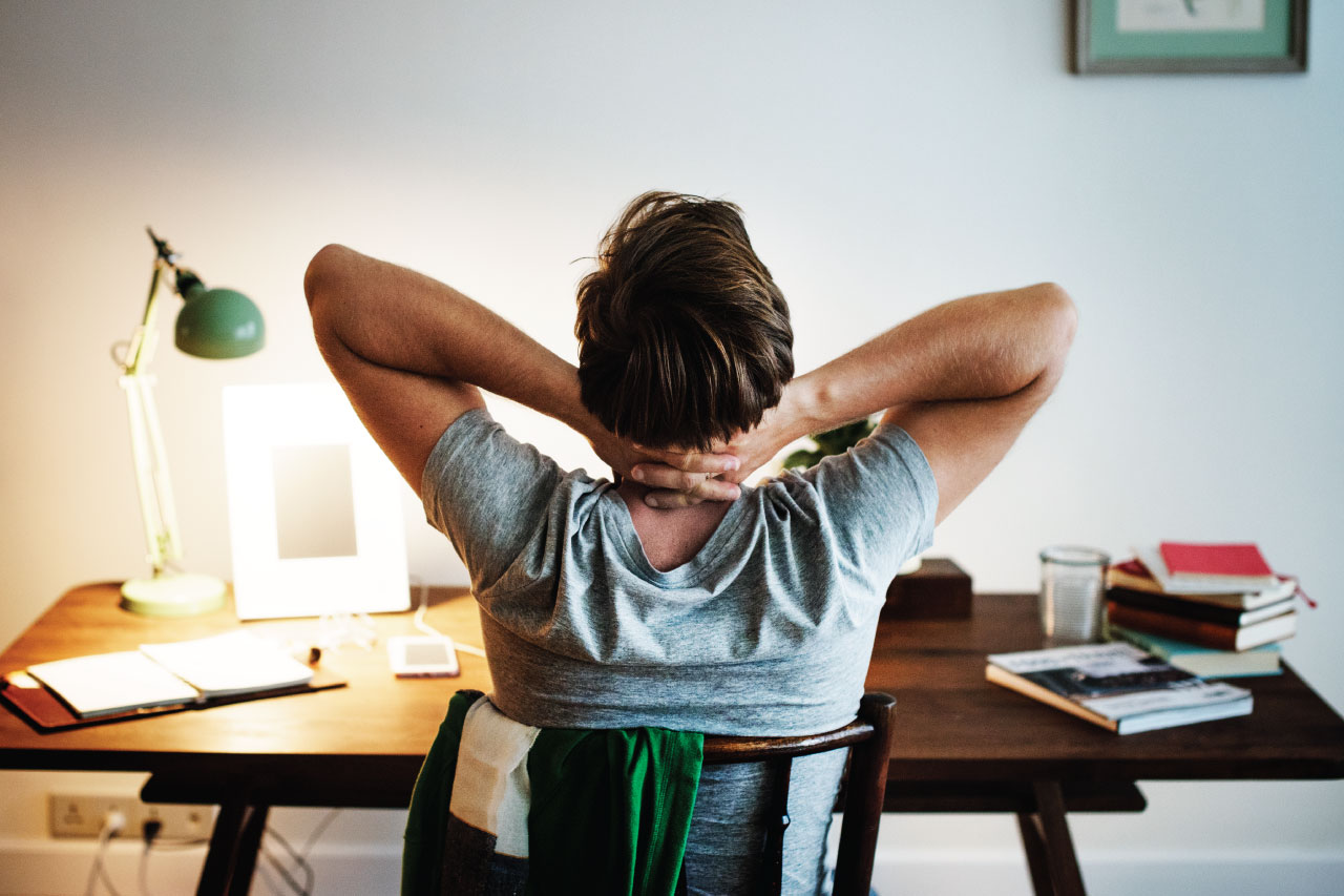 stressed man is thinking, wallpaper